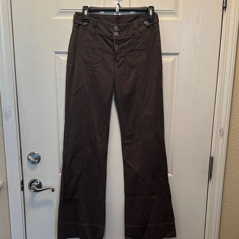 Lucky Brand Brown Cotton Spandex Boot Cut Leg Pants Size 26 (2)